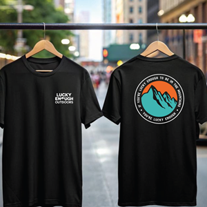 Diseño de Camiseta por tyaz 2 para Lucky Enough Outdoors | Diseño: #35924786