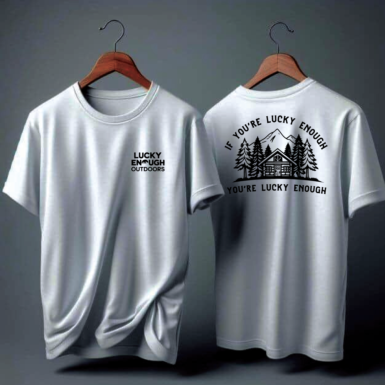 T-shirt Design by tyaz 2 for Lucky Enough Outdoors | Design #35924787