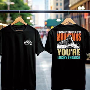T-shirt Design by tyaz 2 for Lucky Enough Outdoors | Design: #35947039