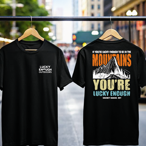 Diseño de Camiseta por tyaz 2 para Lucky Enough Outdoors | Diseño: #35952572
