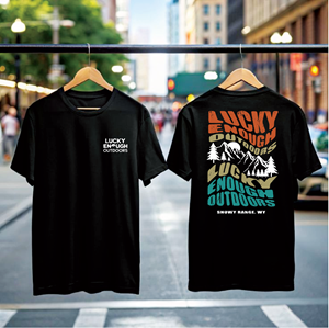 T-shirt Design by tyaz 2 for Lucky Enough Outdoors | Design: #35954335