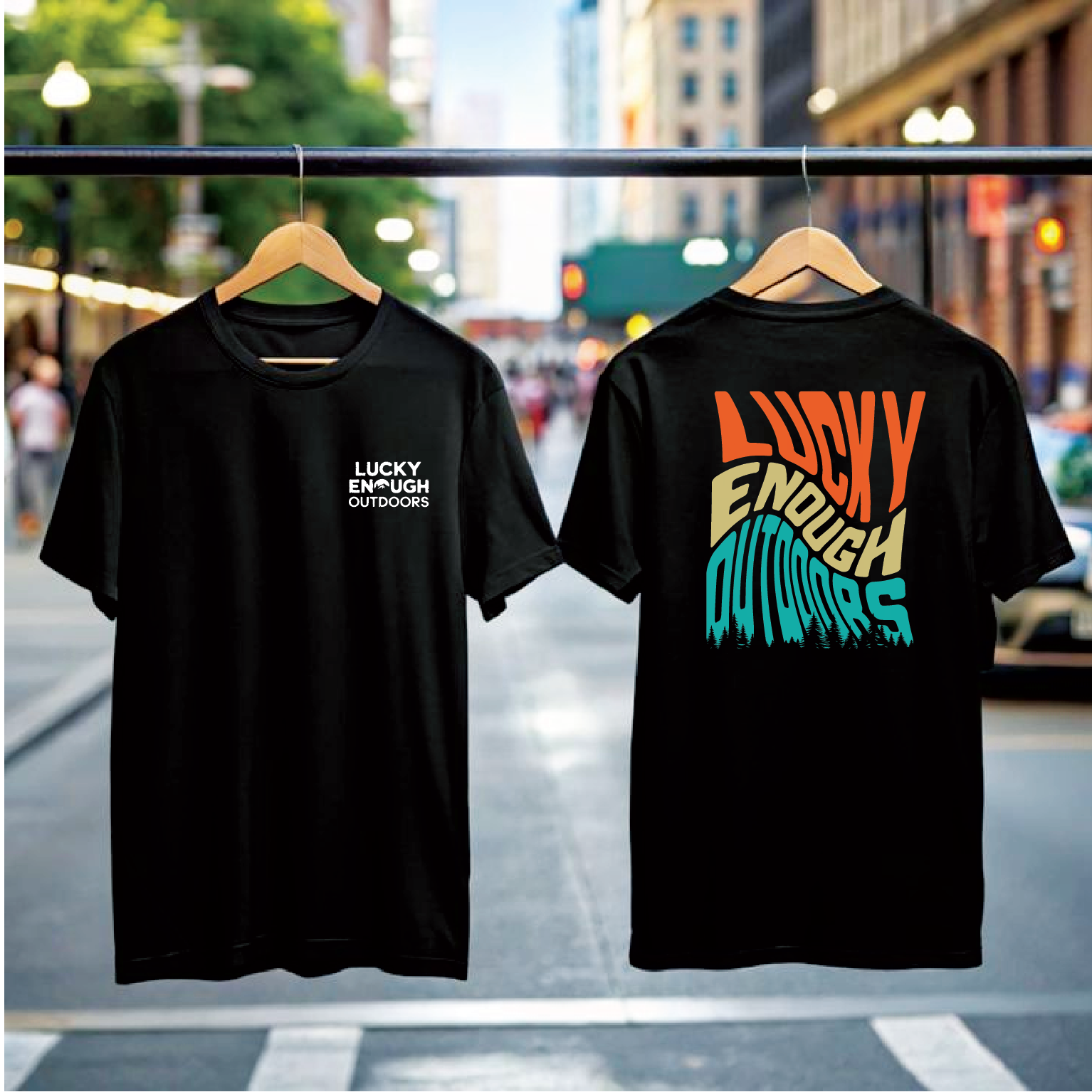 T-shirt Design by tyaz 2 for Lucky Enough Outdoors | Design #35954336