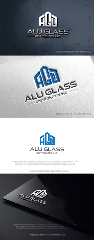 Logo Design by zebronicgraphic for Alu Glass Distributor Inc. | Design: #35942835