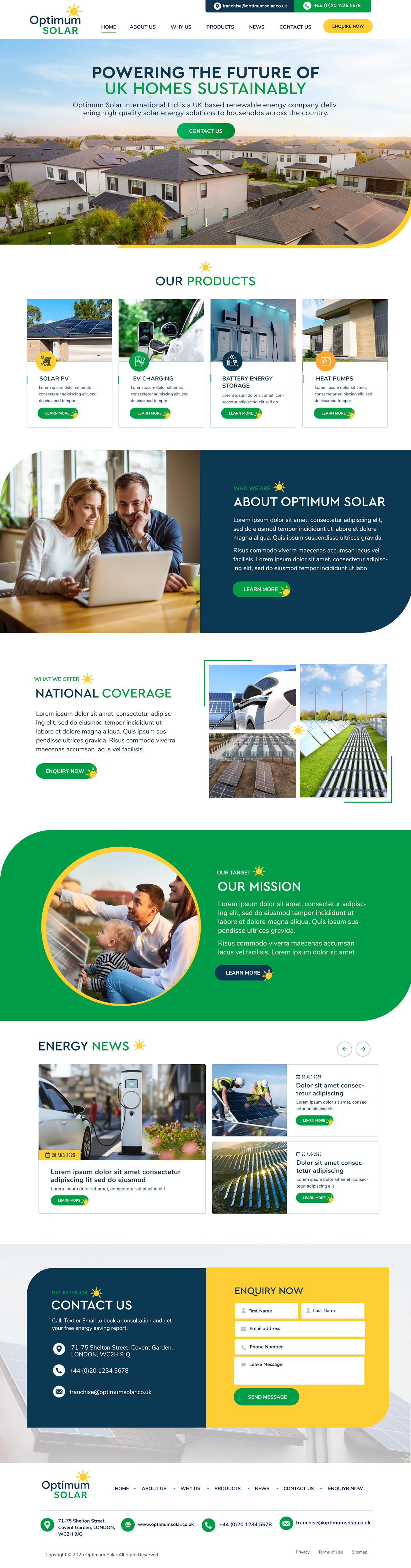 Web Design by Blue Sparrow for Optimum Solar International | Design #36041905