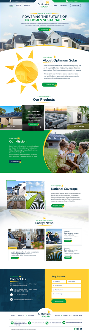 Web Design by Blue Sparrow for Optimum Solar International | Design: #36041906