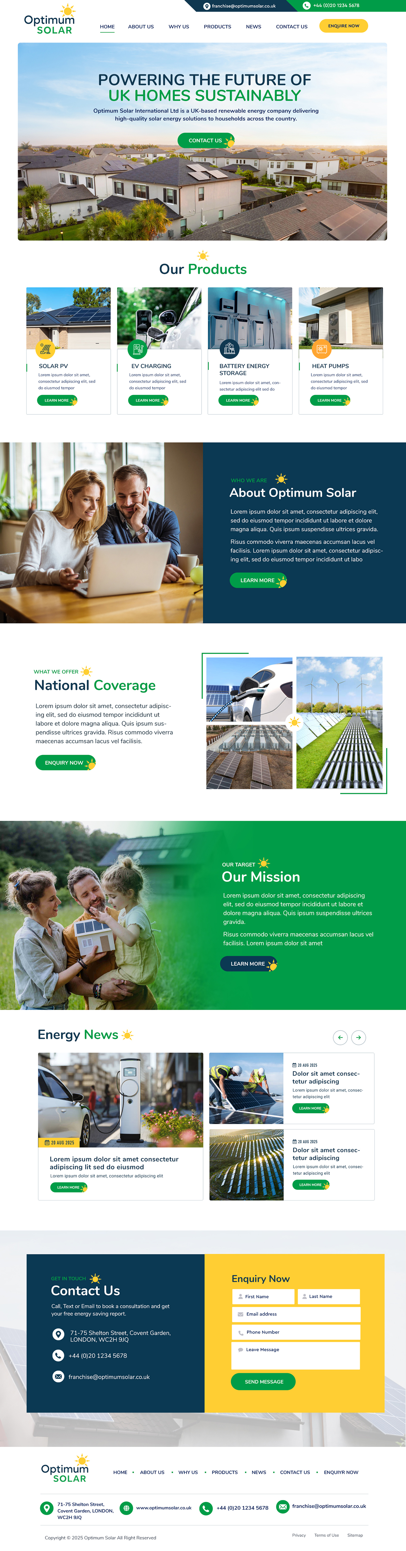 Web Design by Blue Sparrow for Optimum Solar International | Design #36041907