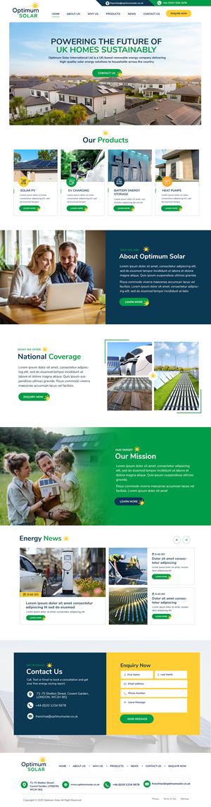 Web Design by Blue Sparrow for Optimum Solar International | Design: #36041907