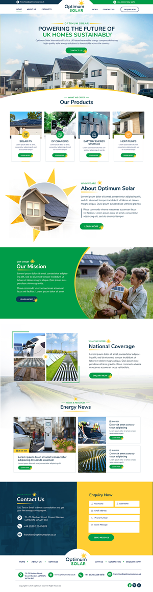 Web Design by Blue Sparrow for Optimum Solar International | Design: #36041908