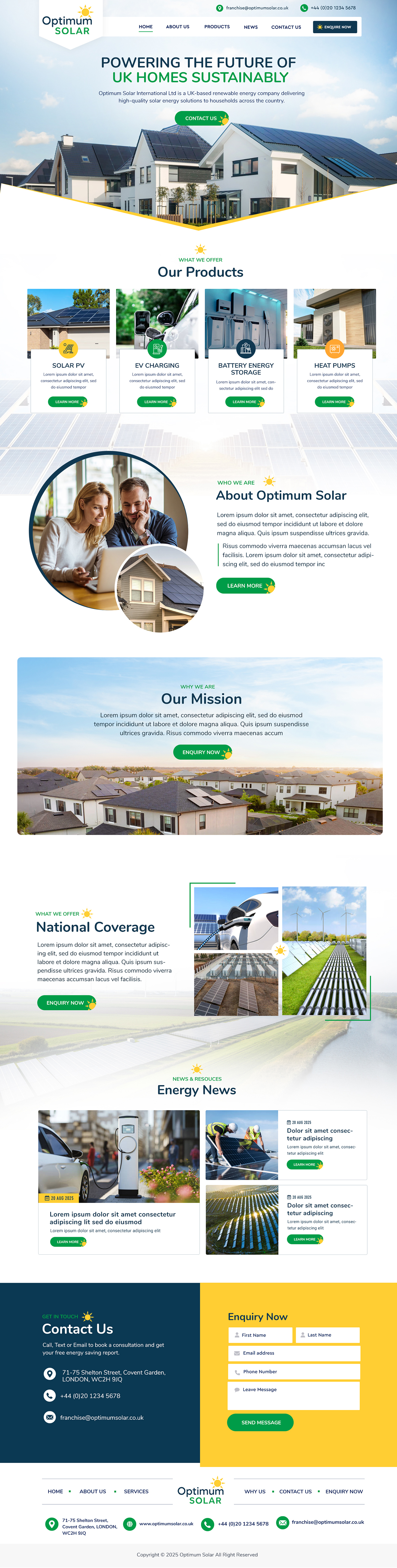 Web Design by Blue Sparrow for Optimum Solar International | Design #36041912
