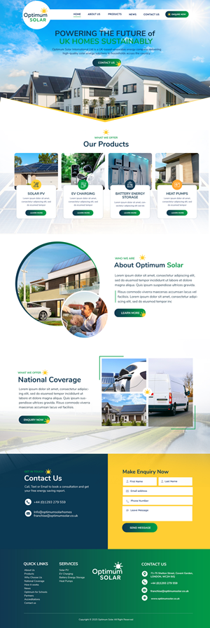 Web Design by Blue Sparrow for Optimum Solar International | Design: #36093795
