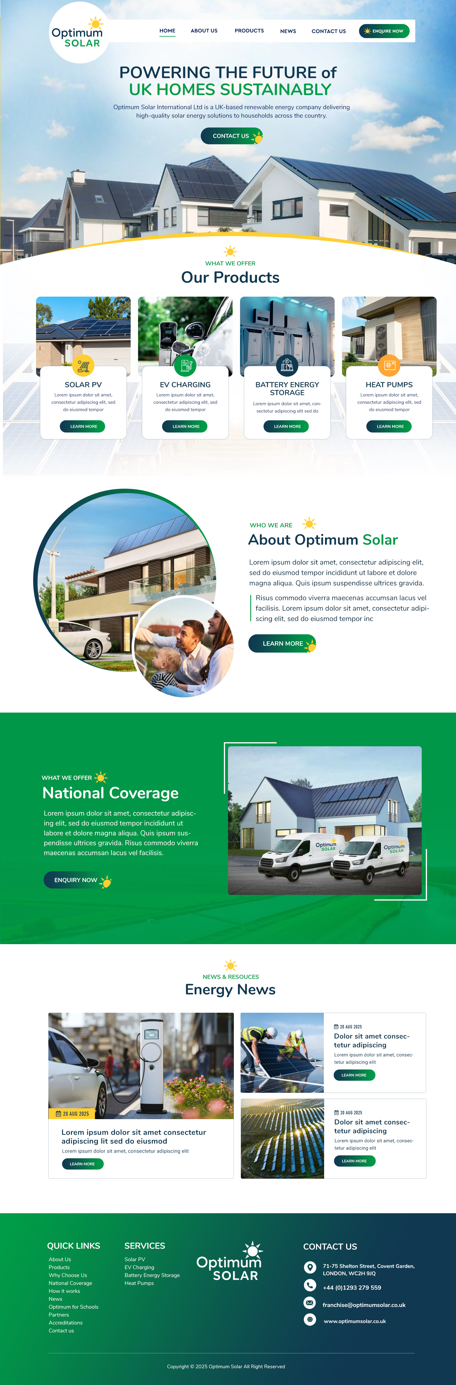 Diseño Web por Blue Sparrow para Optimum Solar International | Diseño #36097540