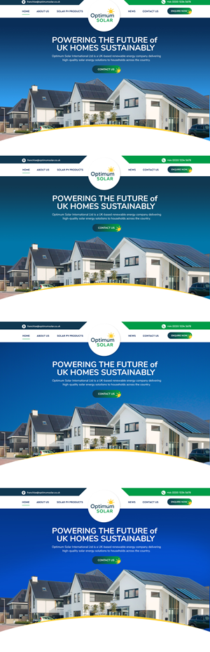 Web Design by Blue Sparrow for Optimum Solar International | Design: #36114897
