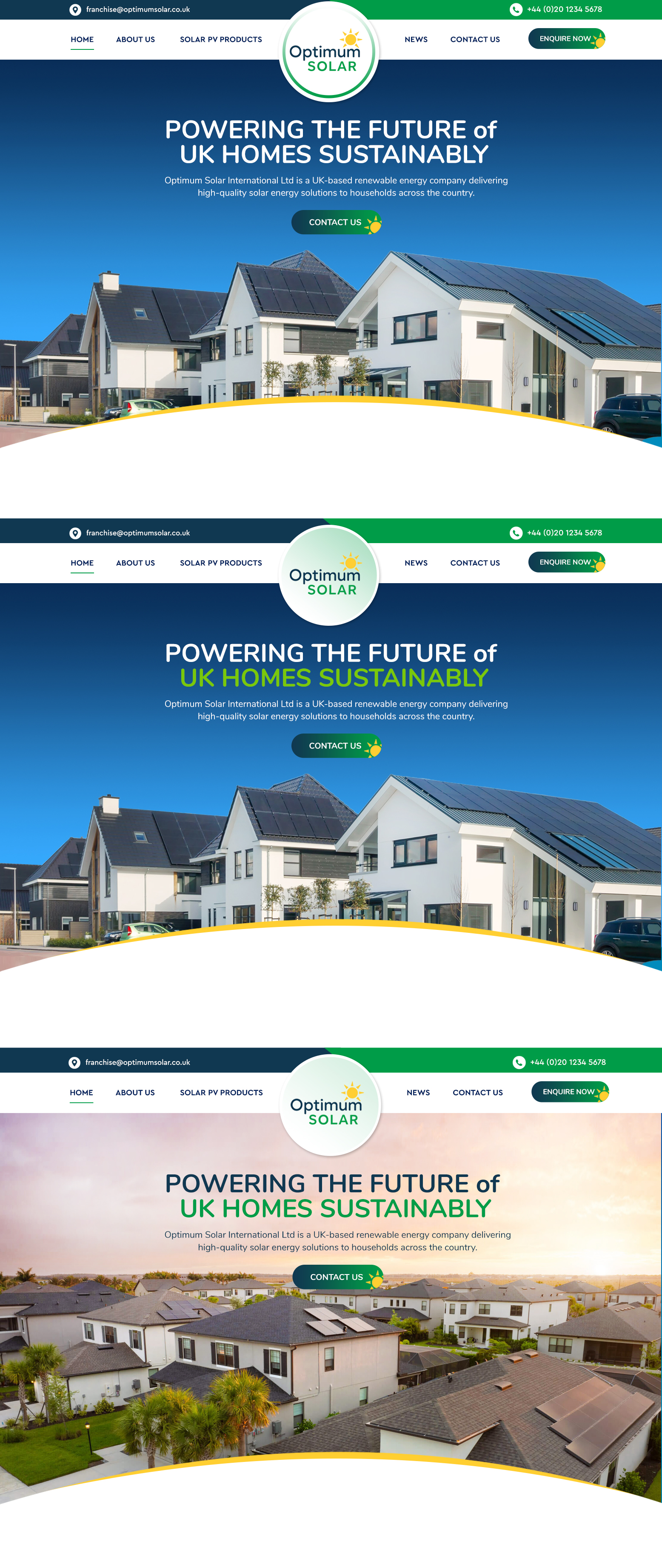 Web Design by Blue Sparrow for Optimum Solar International | Design #36121285
