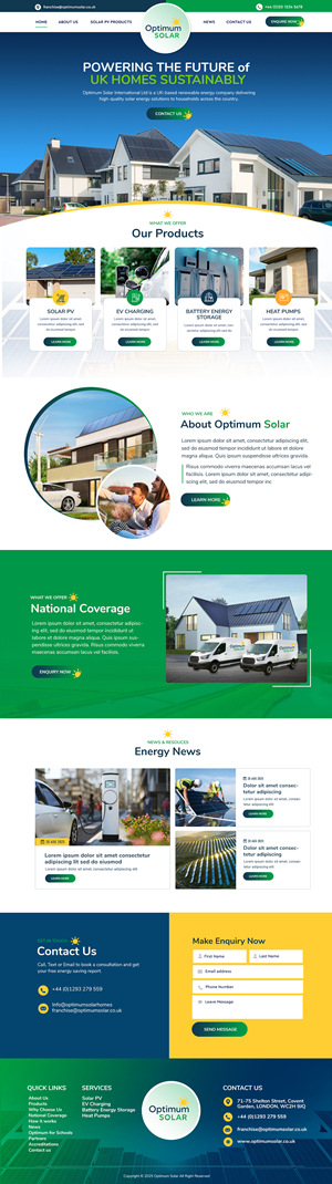 Web Design by Blue Sparrow for Optimum Solar International | Design: #36123110