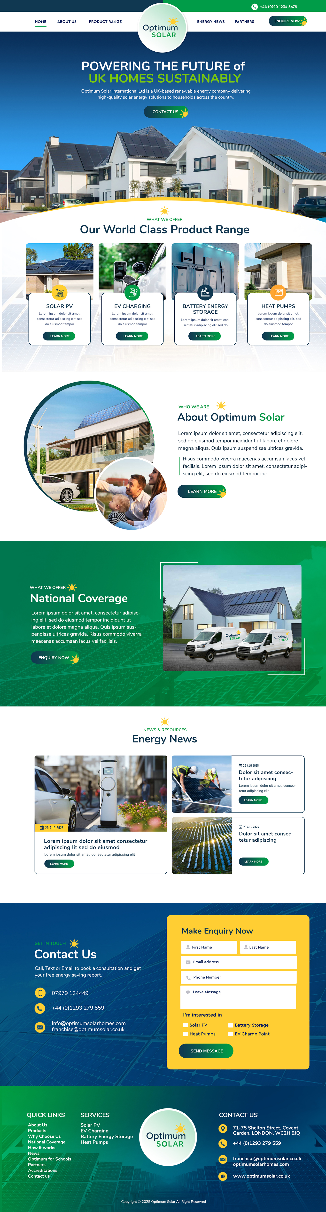 Web-Design von Blue Sparrow für Optimum Solar International | Design #36131961