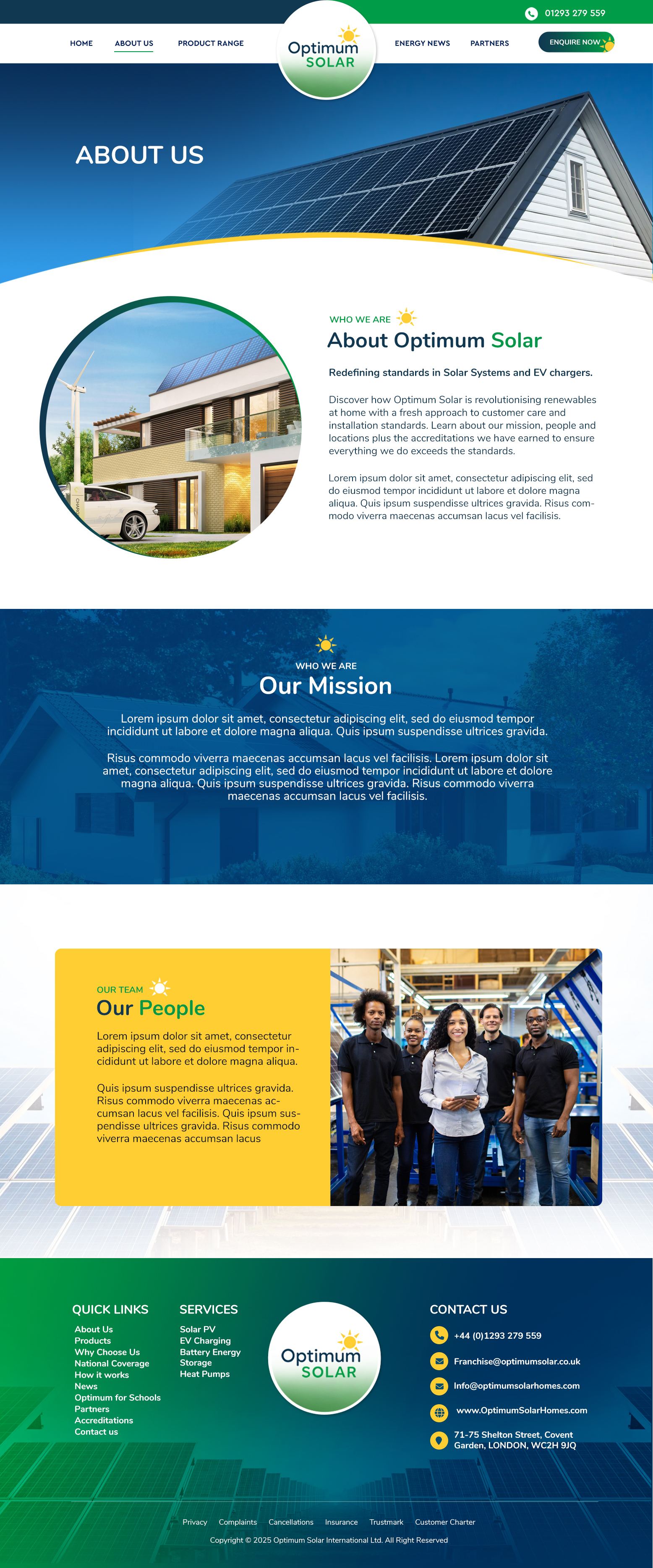 Web Design by Blue Sparrow for Optimum Solar International | Design #36168602