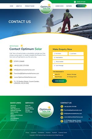 Web Design by Blue Sparrow for Optimum Solar International | Design: #36168604