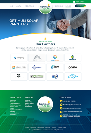Web Design by Blue Sparrow for Optimum Solar International | Design: #36168607