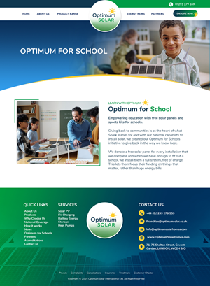 Web Design by Blue Sparrow for Optimum Solar International | Design: #36187314