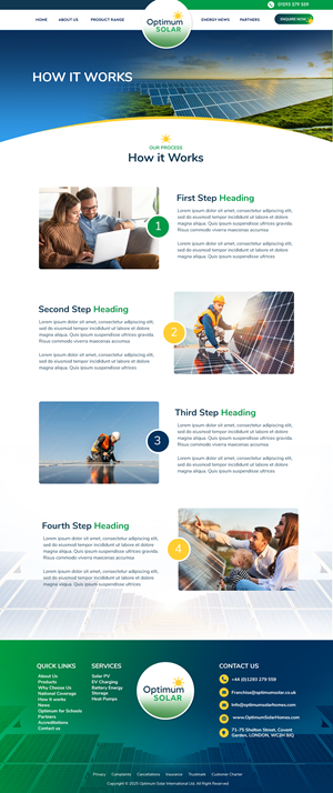 Web Design by Blue Sparrow for Optimum Solar International | Design: #36187315