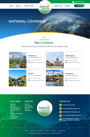 Web Design by Blue Sparrow for Optimum Solar International | Design: #36187316