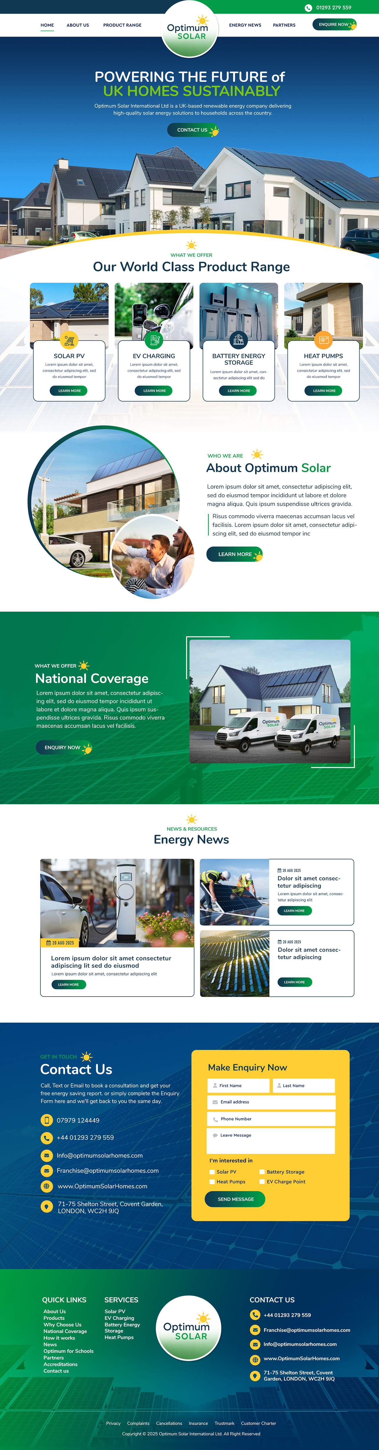Web Design by Blue Sparrow for Optimum Solar International | Design #36216553