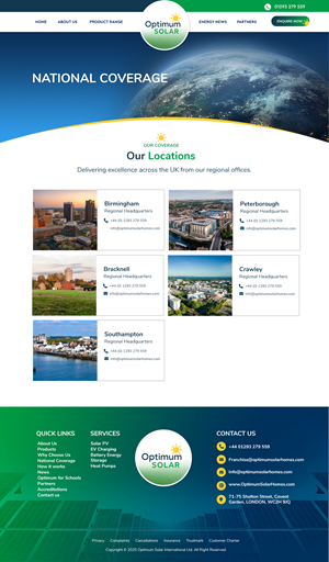 Web Design by Blue Sparrow for Optimum Solar International | Design: #36216554