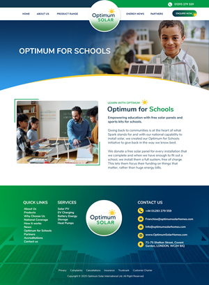 Web Design by Blue Sparrow for Optimum Solar International | Design: #36216557