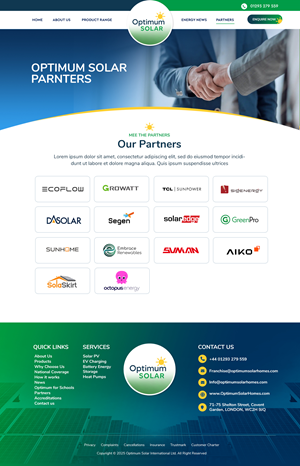 Web Design by Blue Sparrow for Optimum Solar International | Design: #36216558