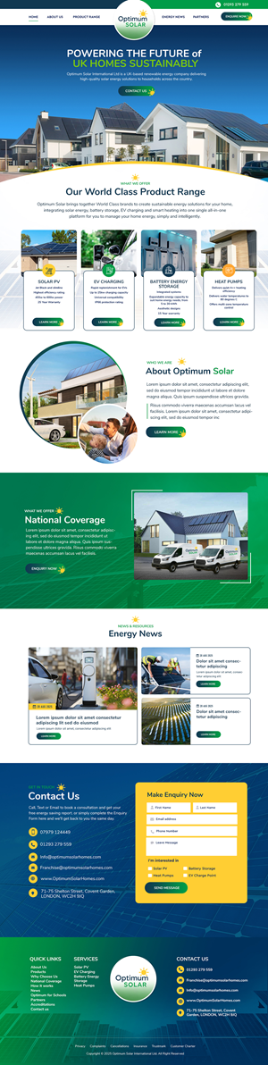 Web Design by Blue Sparrow for Optimum Solar International | Design: #36222843