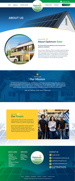 Web Design by Blue Sparrow for Optimum Solar International | Design: #36253104