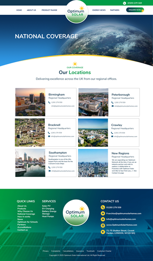 Web Design by Blue Sparrow for Optimum Solar International | Design: #36253108