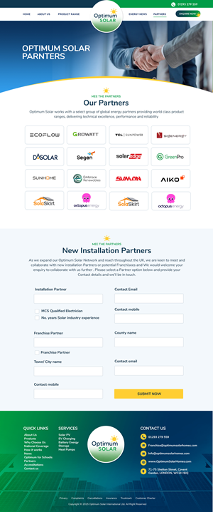 Web Design by Blue Sparrow for Optimum Solar International | Design: #36253114