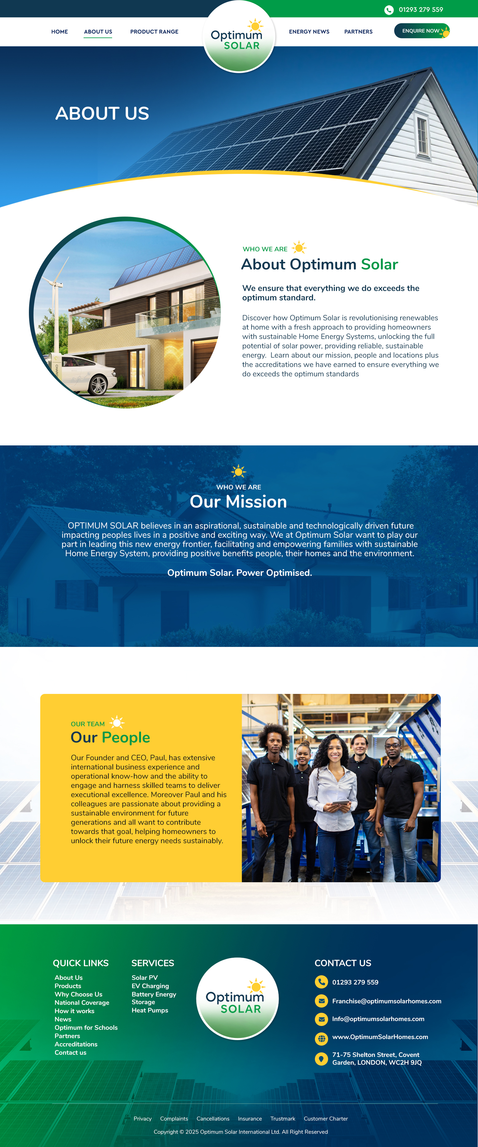 Web Design by Blue Sparrow for Optimum Solar International | Design #36287652