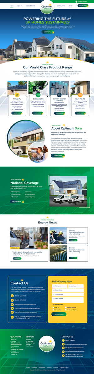 Web Design by Blue Sparrow for Optimum Solar International | Design: #36287653