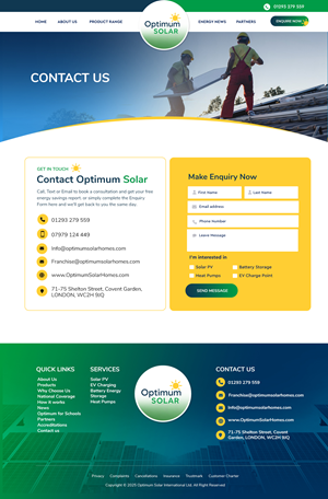Web Design by Blue Sparrow for Optimum Solar International | Design: #36287655