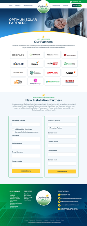 Web Design by Blue Sparrow for Optimum Solar International | Design: #36287660