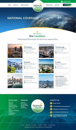 Web Design by Blue Sparrow for Optimum Solar International | Design: #36287661