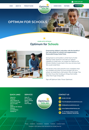 Web Design by Blue Sparrow for Optimum Solar International | Design: #36287662