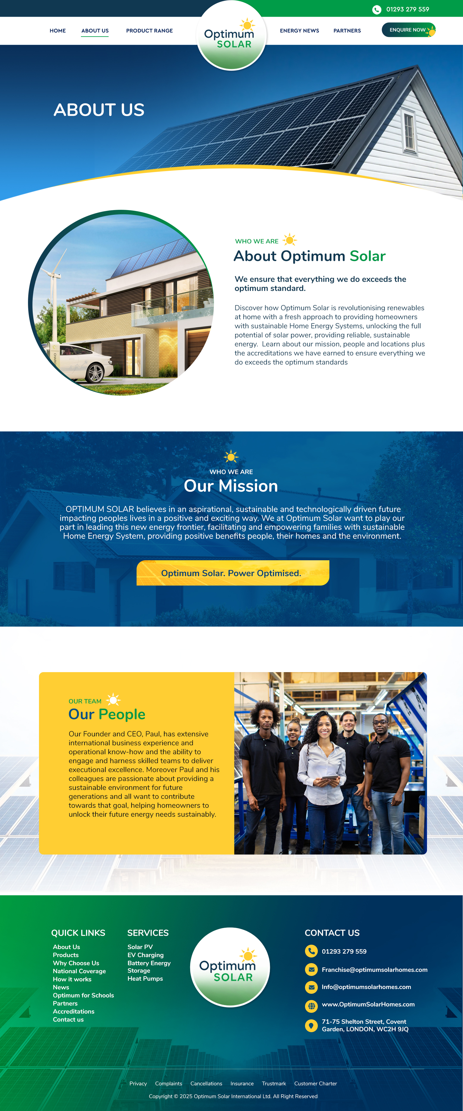 Web Design par Blue Sparrow pour Optimum Solar International | Design #36311133
