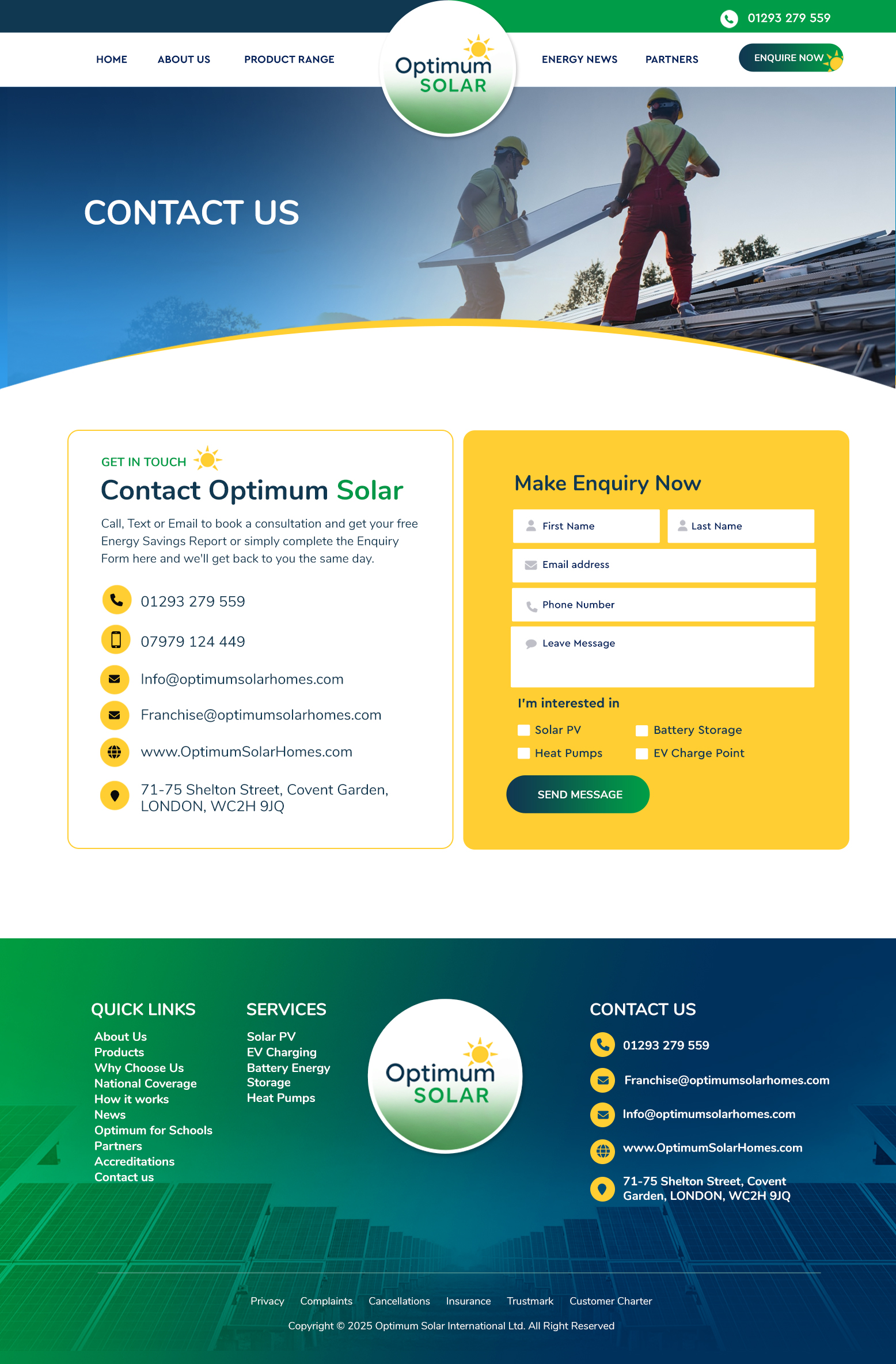 Web Design par Blue Sparrow pour Optimum Solar International | Design #36311135