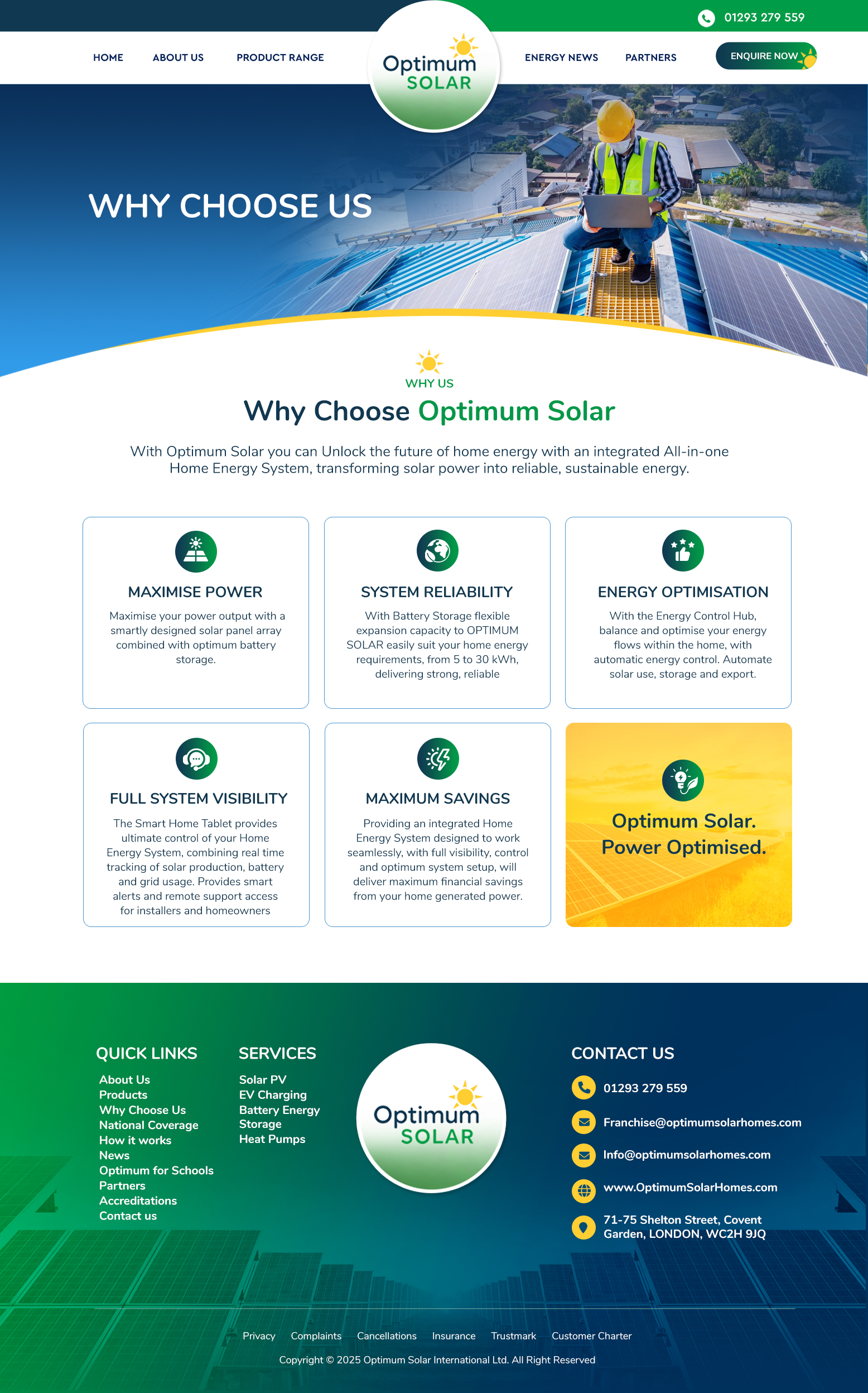 Web Design by Blue Sparrow for Optimum Solar International | Design #36311145