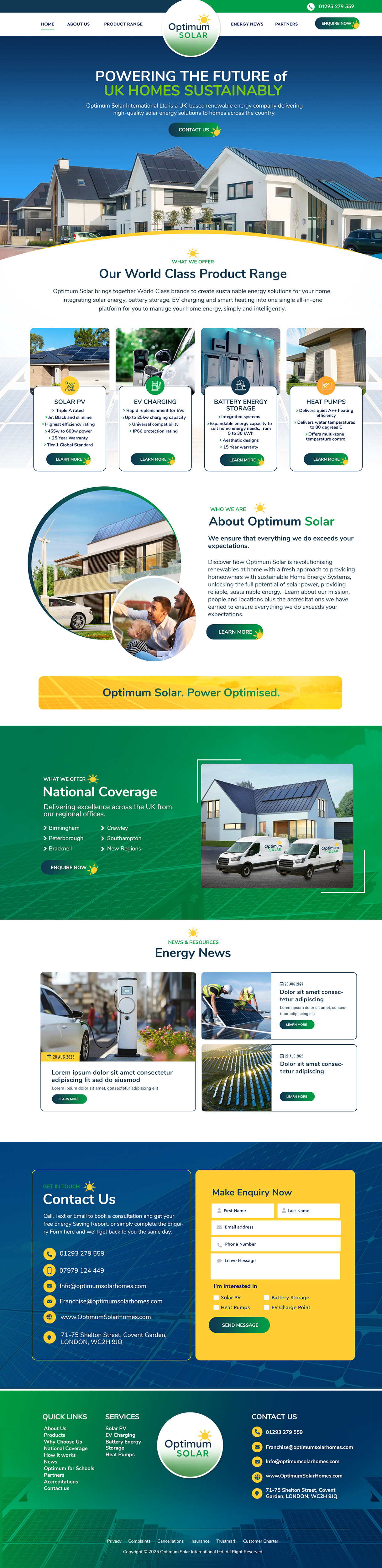 Web Design by Blue Sparrow for Optimum Solar International | Design #36348029