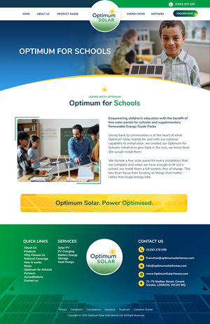 Web Design by Blue Sparrow for Optimum Solar International | Design: #36348032