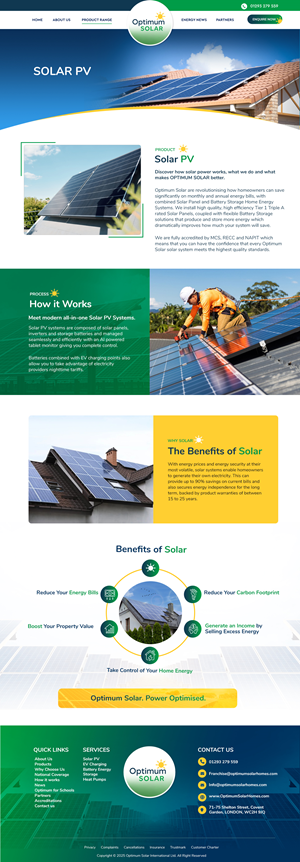 Web Design by Blue Sparrow for Optimum Solar International | Design: #36348034