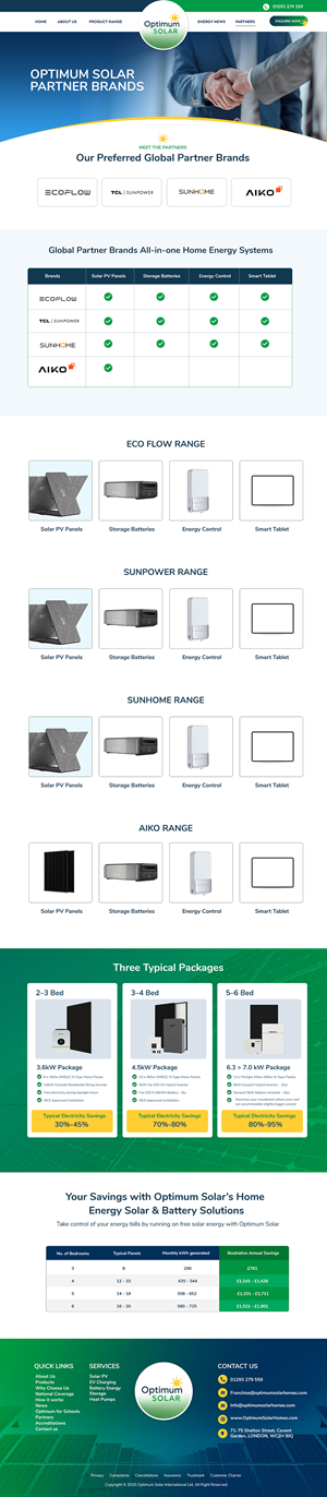 Web Design by Blue Sparrow for Optimum Solar International | Design: #36357443