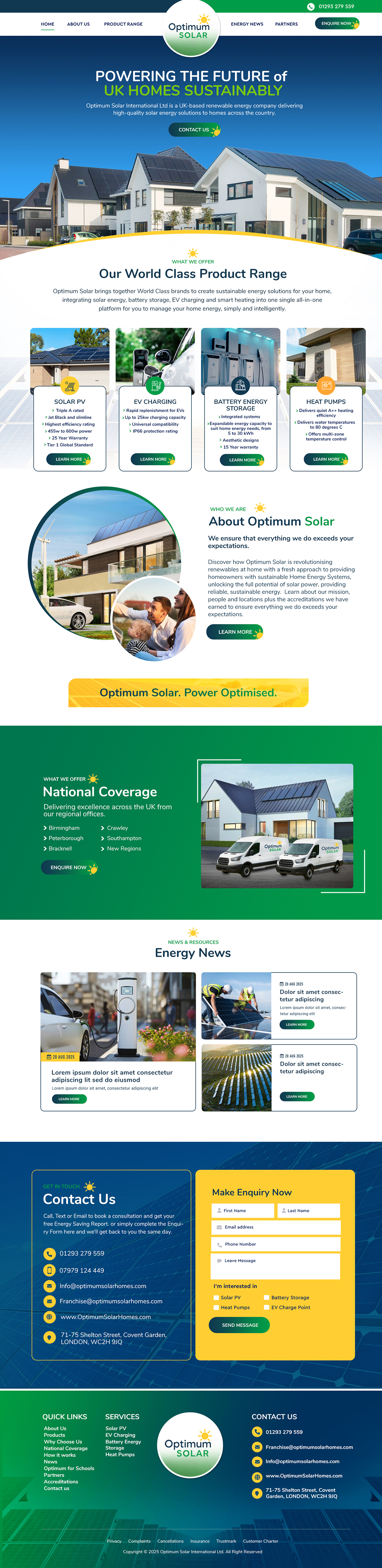 Web Design by Blue Sparrow for Optimum Solar International | Design #36357451