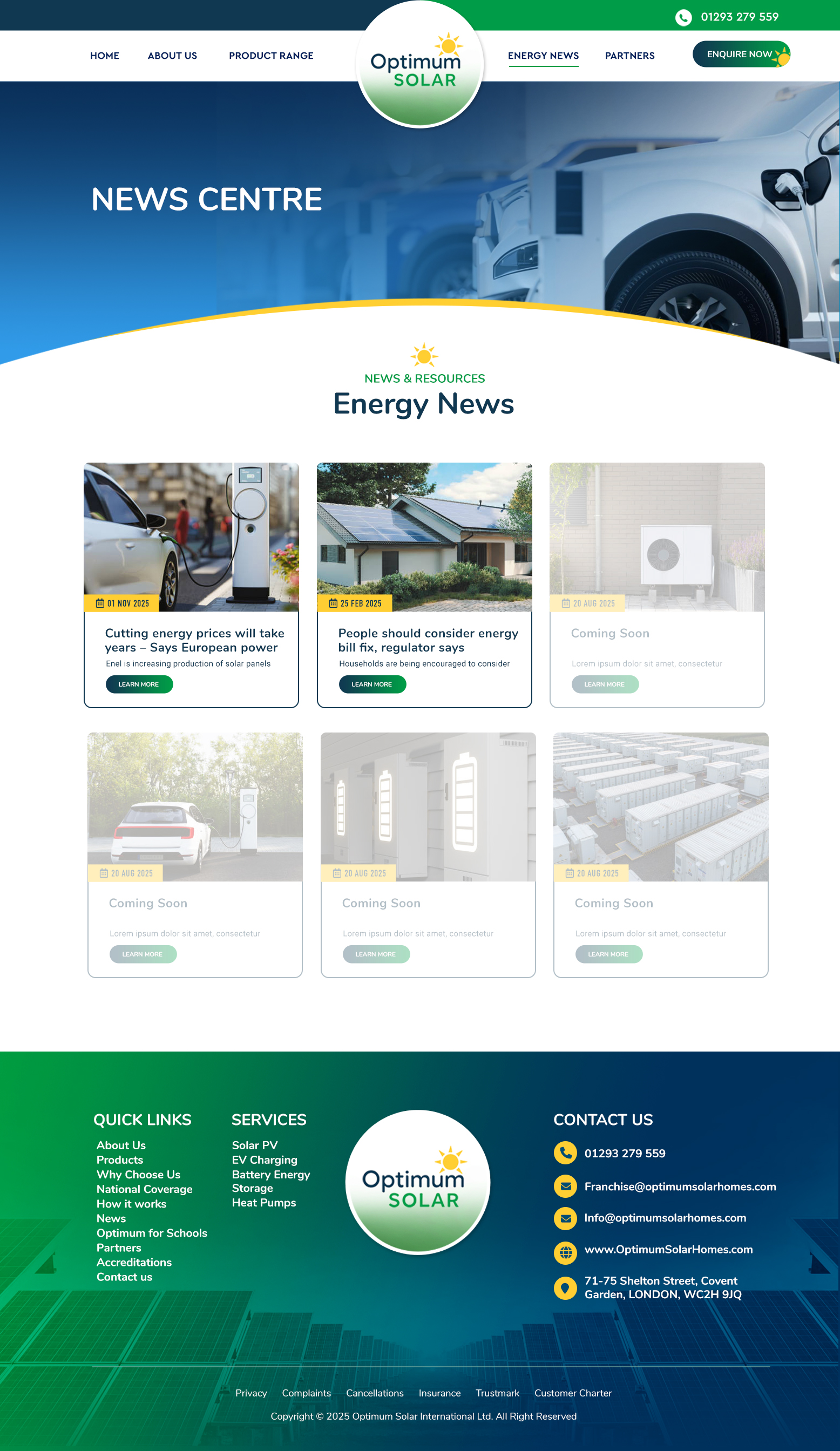 Web Design by Blue Sparrow for Optimum Solar International | Design #36379320