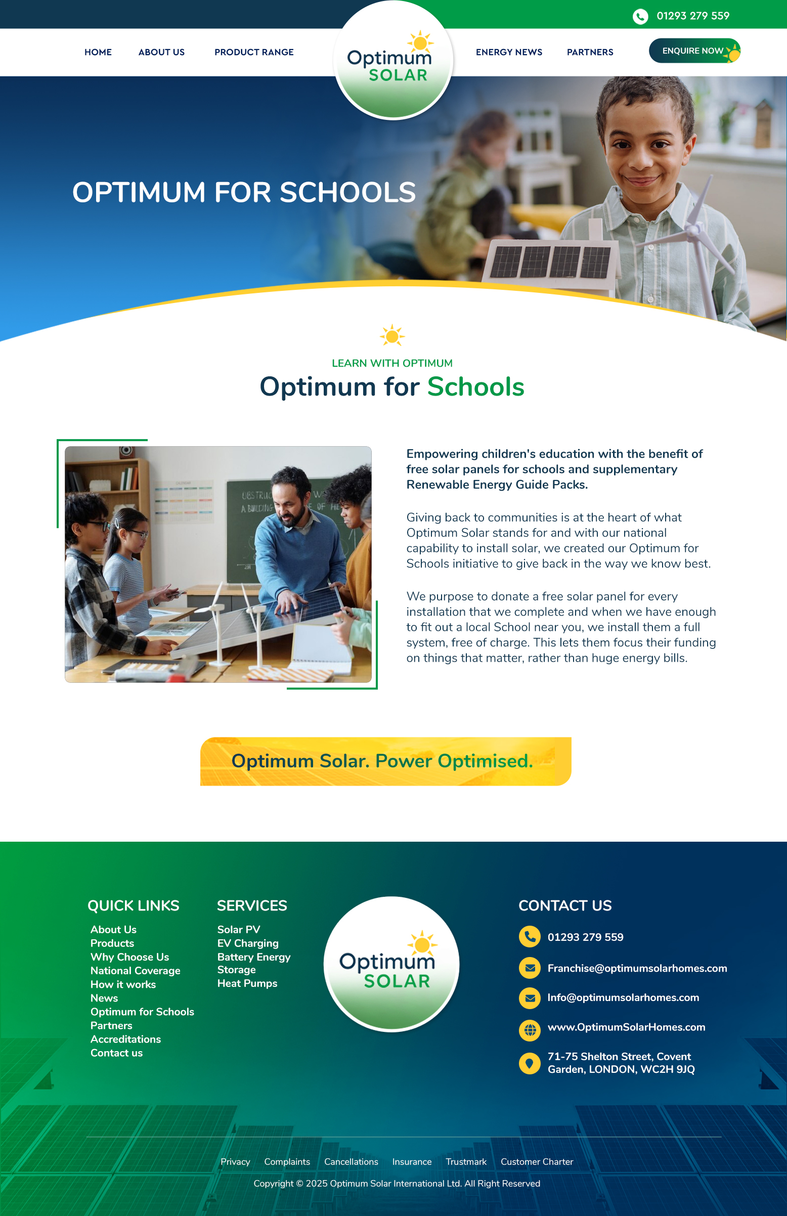 Web Design by Blue Sparrow for Optimum Solar International | Design #36379321