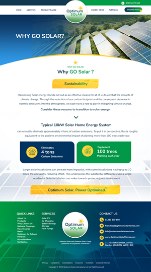 Web Design by Blue Sparrow for Optimum Solar International | Design: #36425701